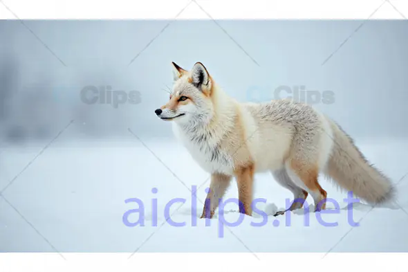 Side Profile of Arctic Fox in Snow