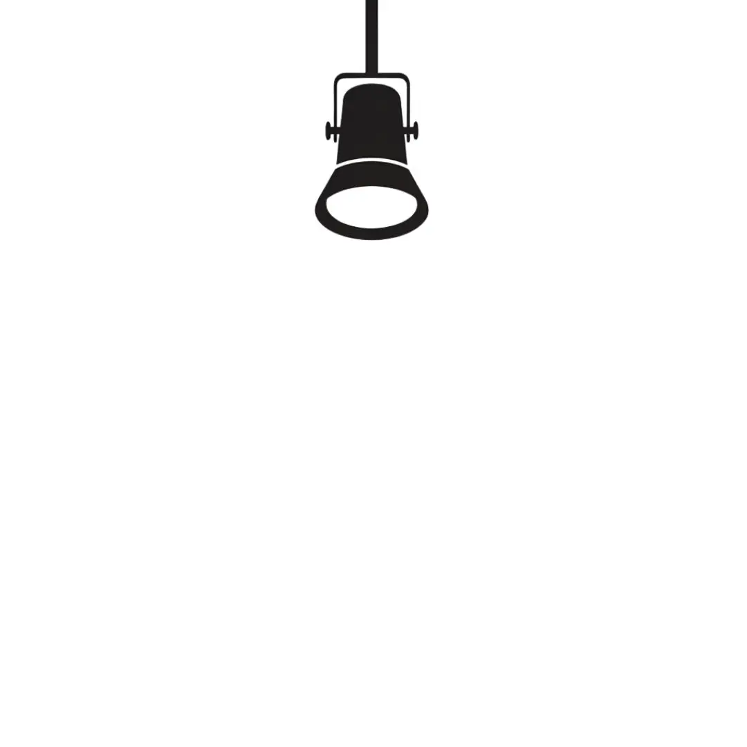 Minimalist Hanging Black Theater Spotlight Illustration Clipart PNG