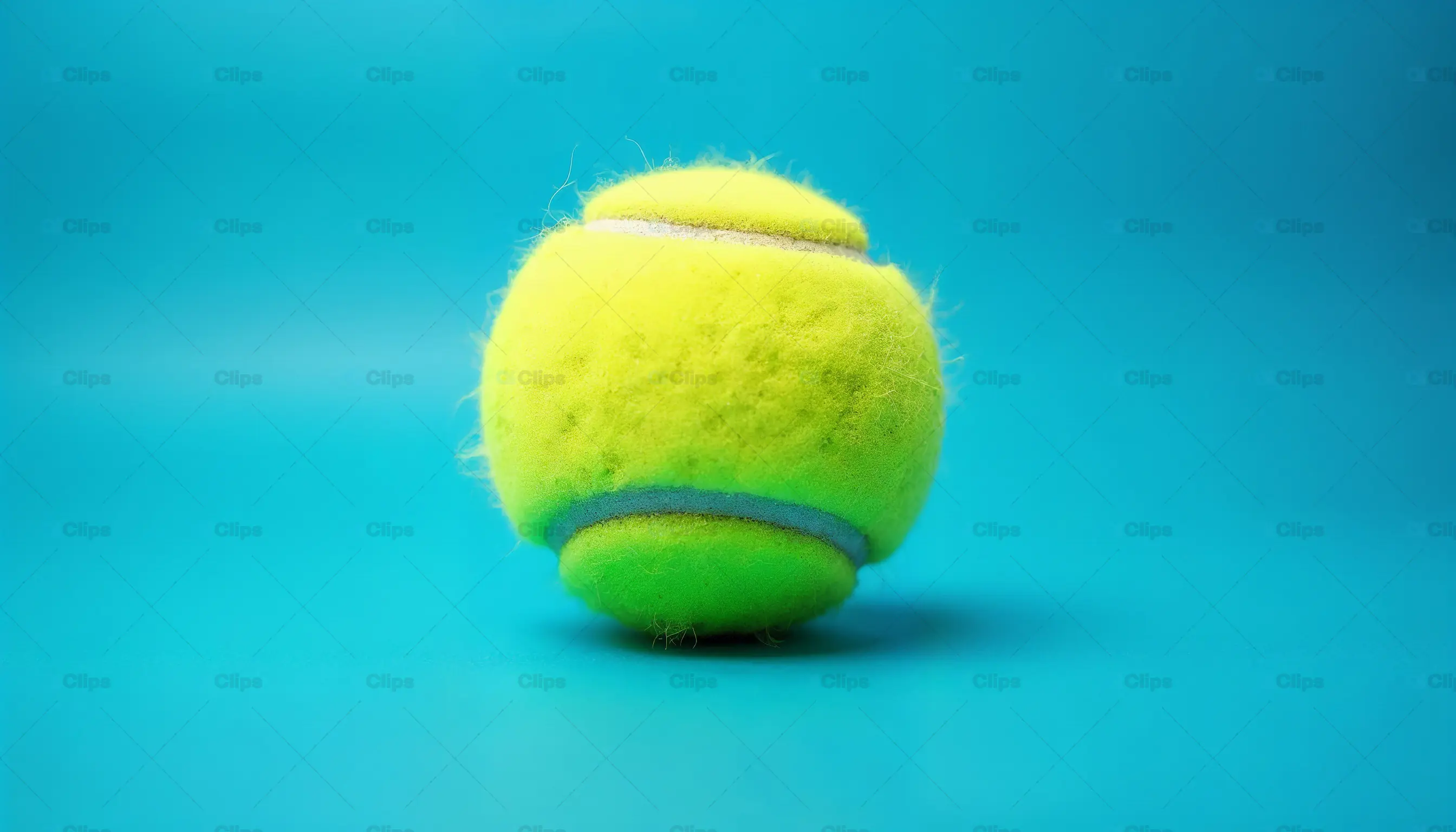 Tennis Ball on Blue Background