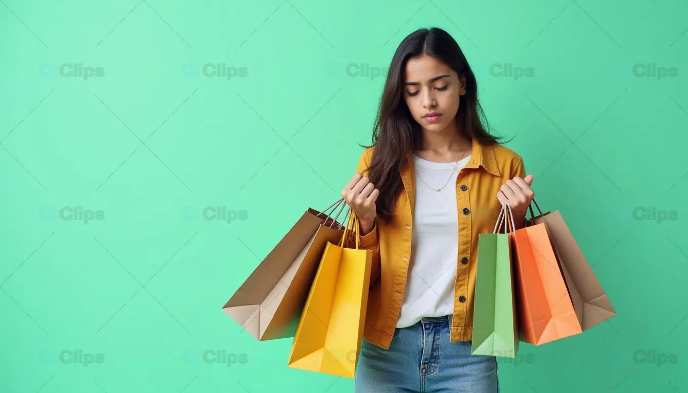 Fashionable Woman with Shopping Bags