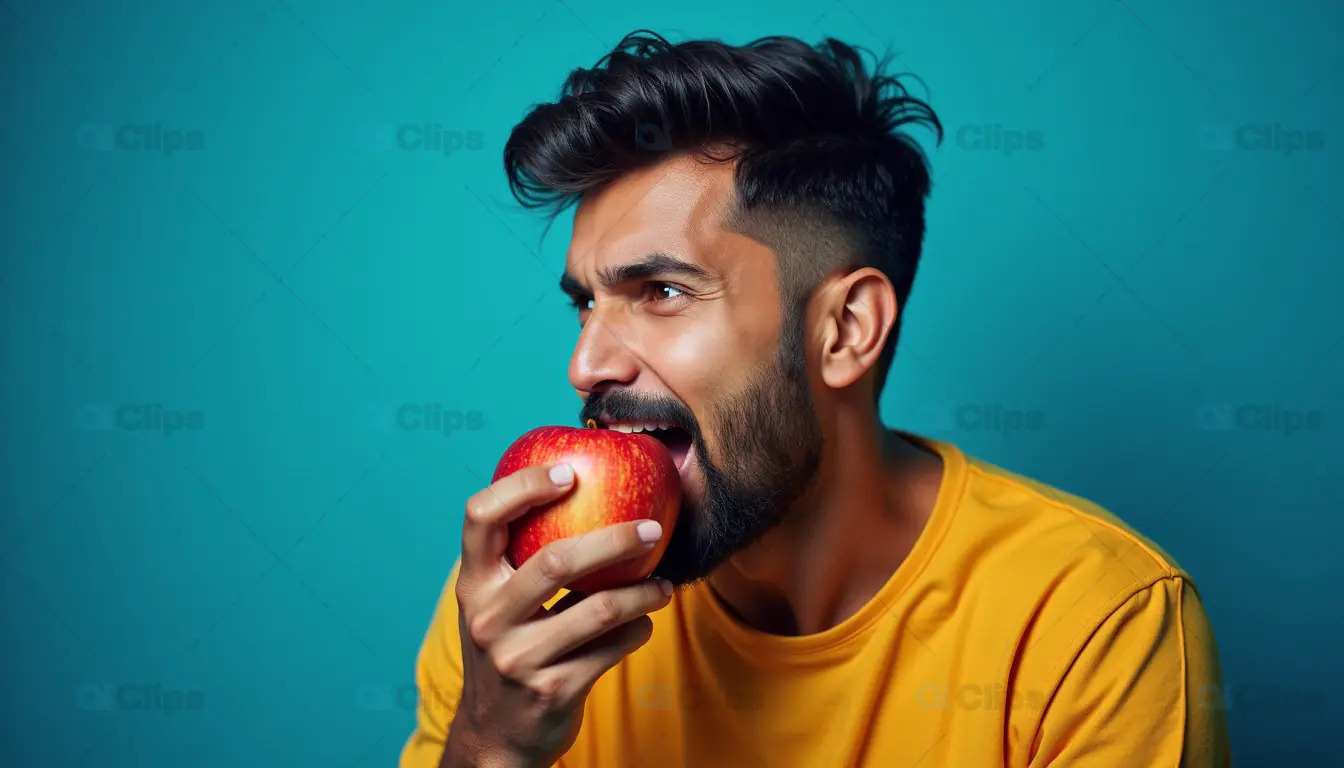 Man Eating Apple