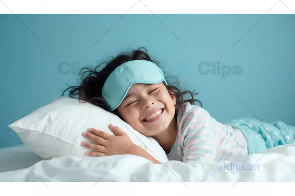 Smiling Child in Sleep Mask