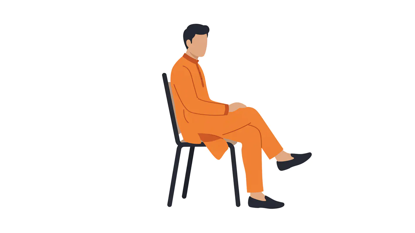 Seated Figure in Orange Attire Vector