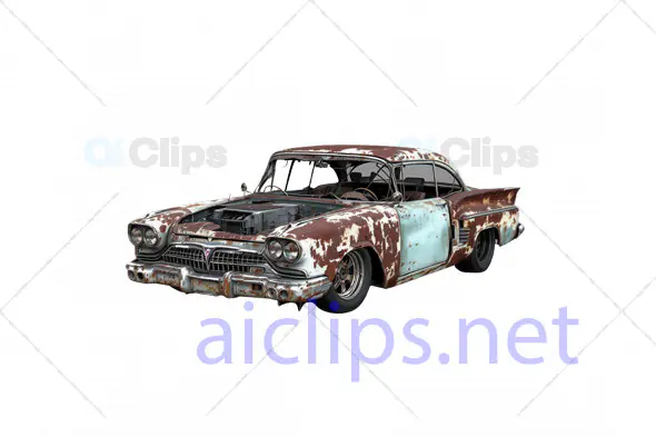 3D Rusted Vintage Car Wreck