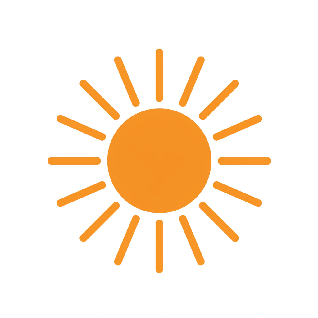 Radiant Orange Sun Icon