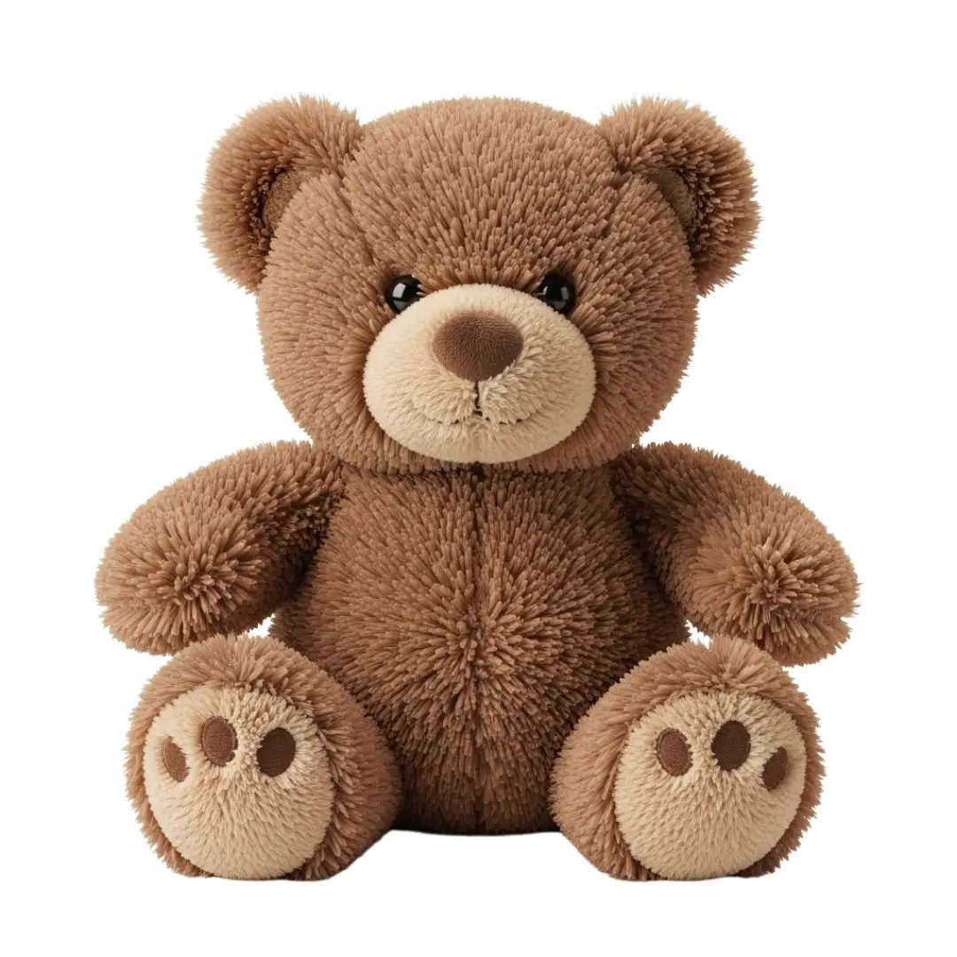 Cute Fluffy Brown Teddy Bear Toy Clipart PNG