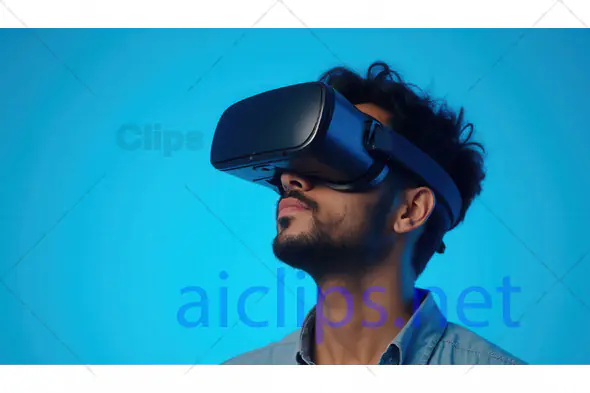 Man Using VR Headset in Immersive Experience