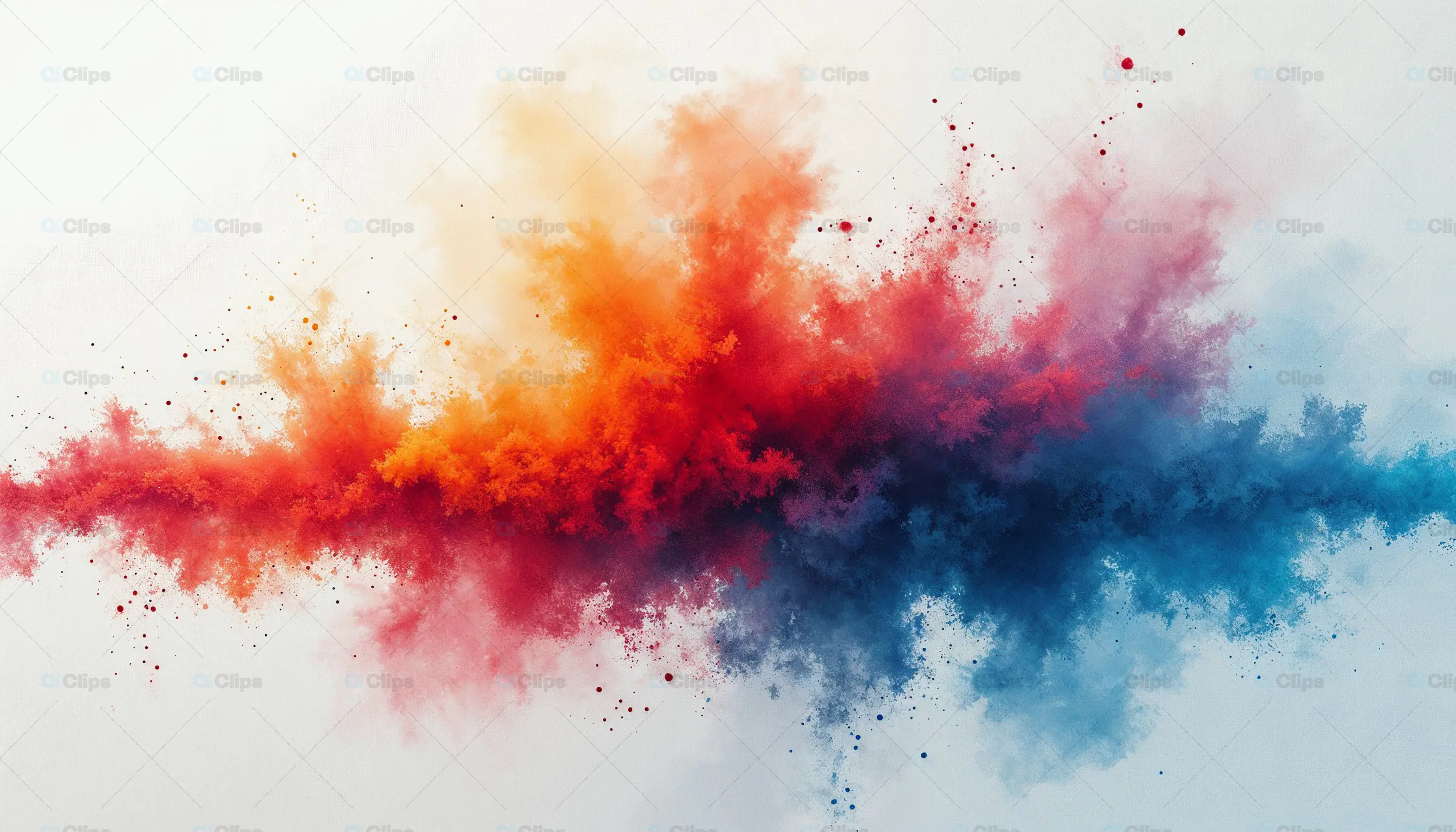 Abstract Red and Blue Color Explosion Art