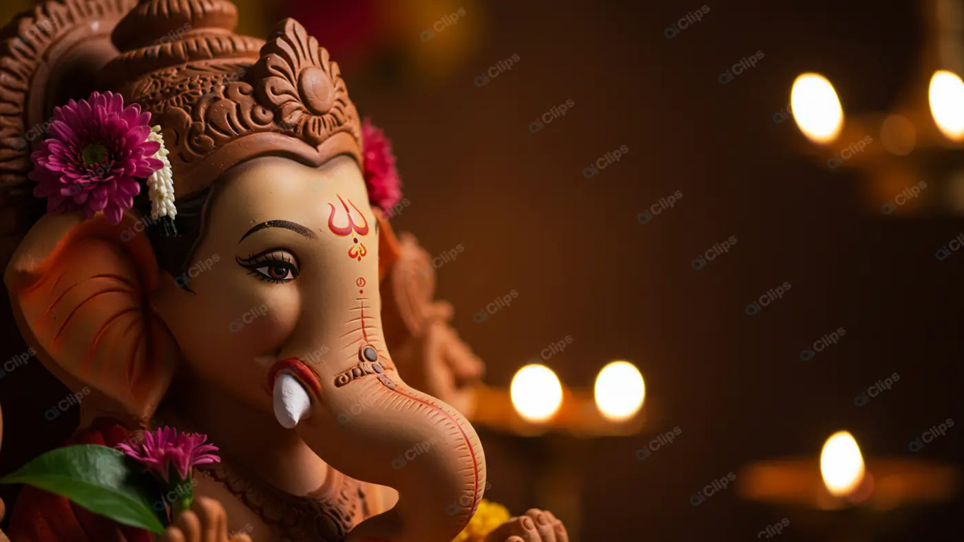 Ganesha Idol Illuminated
