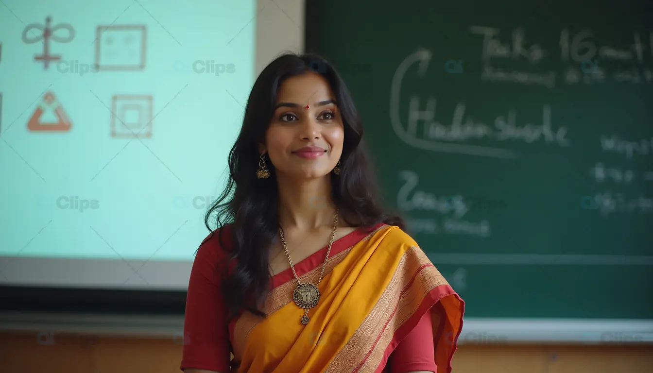 Traditional Indian Teacher in Classroom