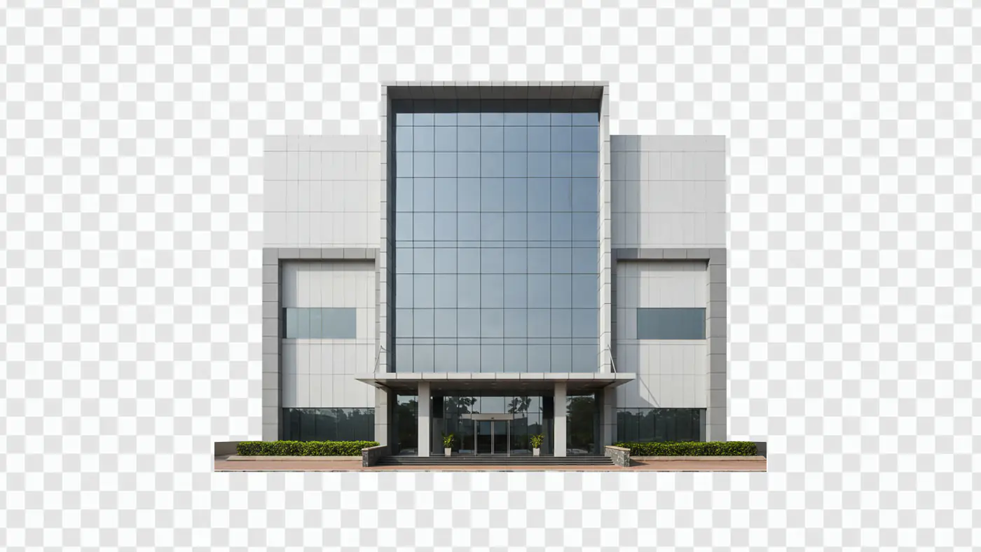 Modern Corporate Building Facade Glass Windows PNG