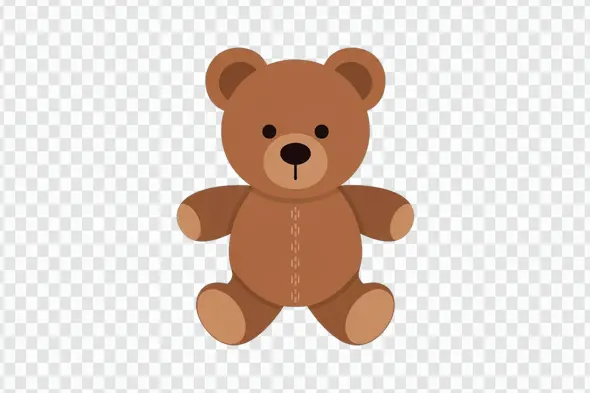 Adorable Brown Teddy Bear Stuffed Toy Clipart PNG