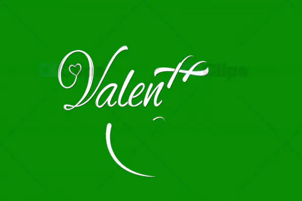 Valentine's Text Animation with Heart on Green Screen