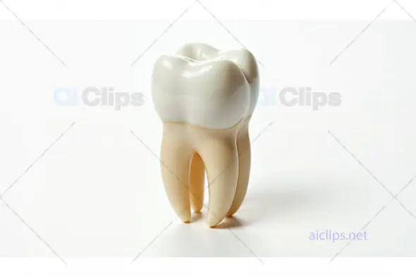 3D Tooth Model on White Background