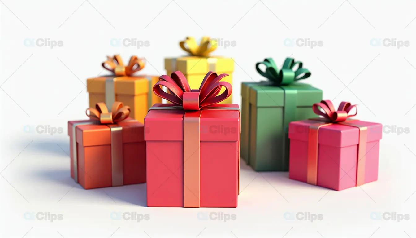 Colorful Gift Boxes with Bows