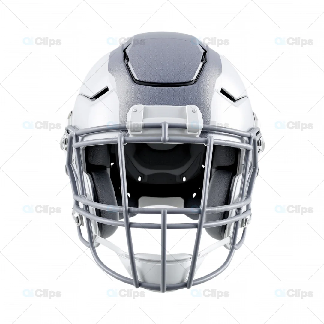 3D Front View American Football Helmet