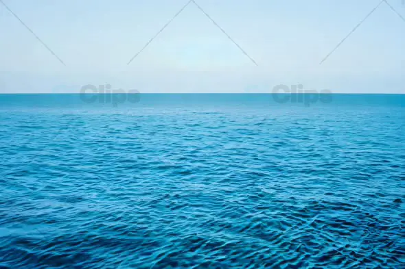 Endless Blue Ocean Horizon Under Clear Sky