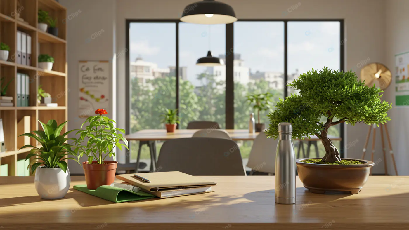 Biophilic Office Workspace
