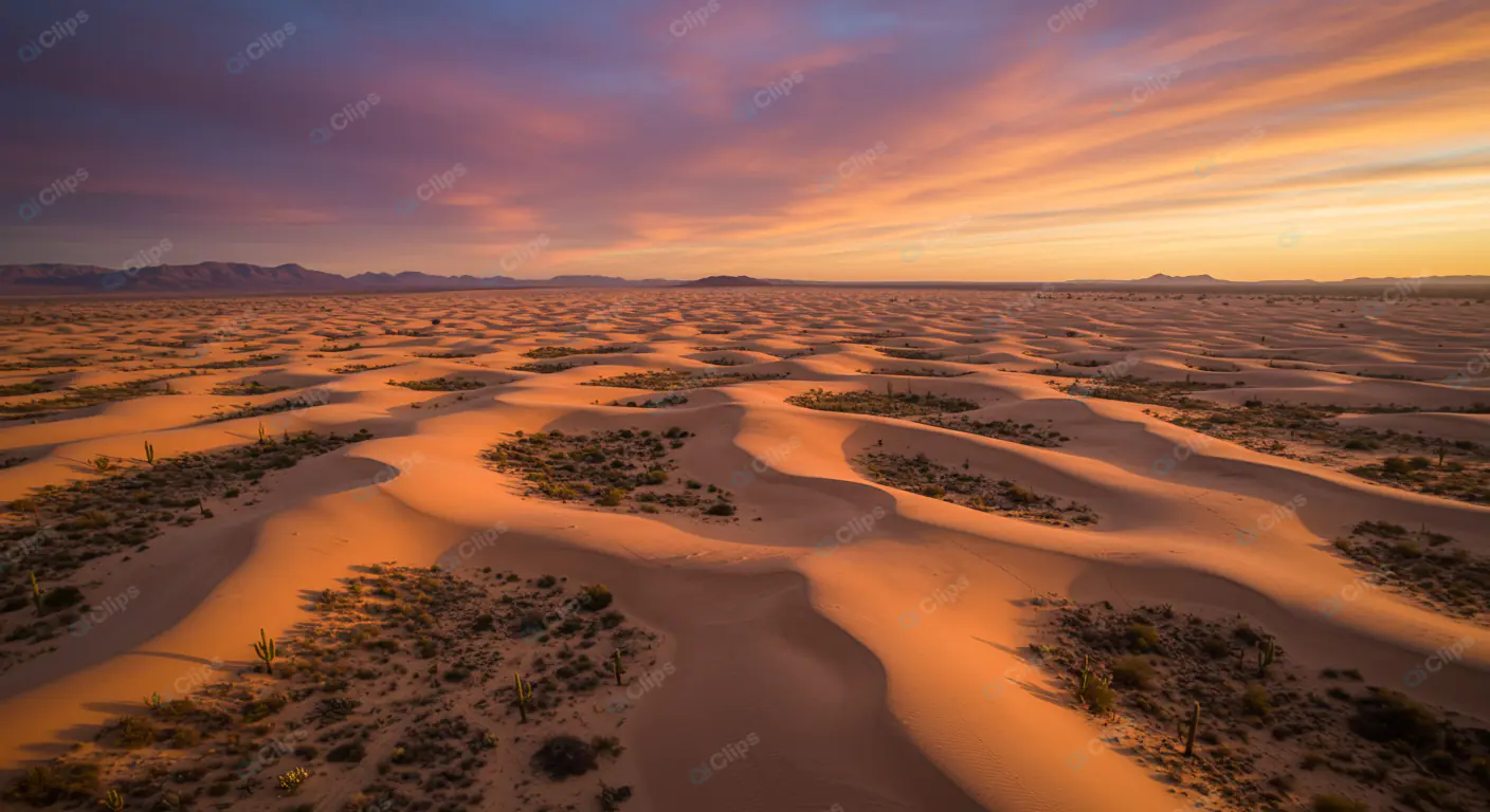 Golden Desert Dunes Sunset