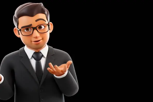 Animated Businessman Explaining Concept