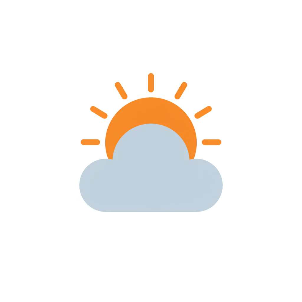 Minimalist Sun and Cloud Icon