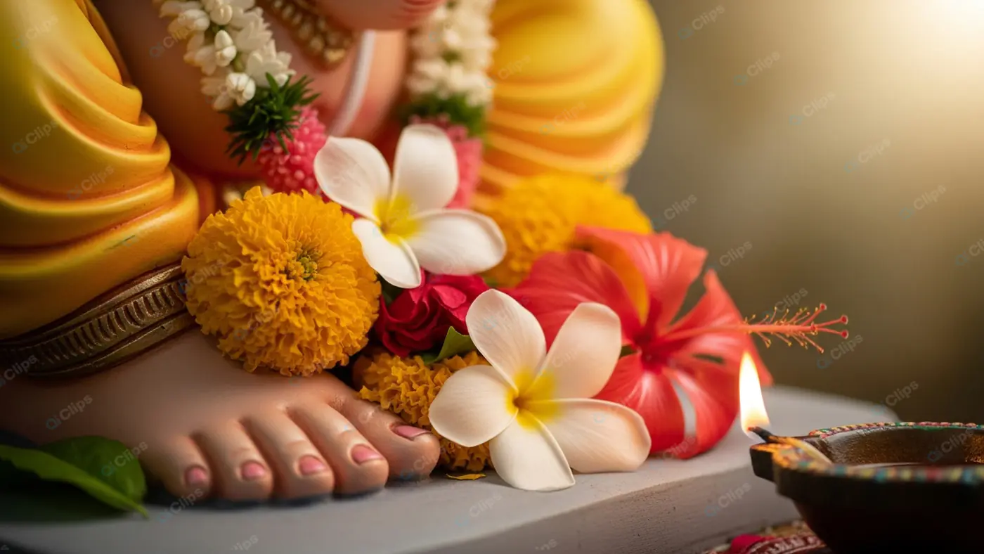 Ganesha Worship Floral Offering