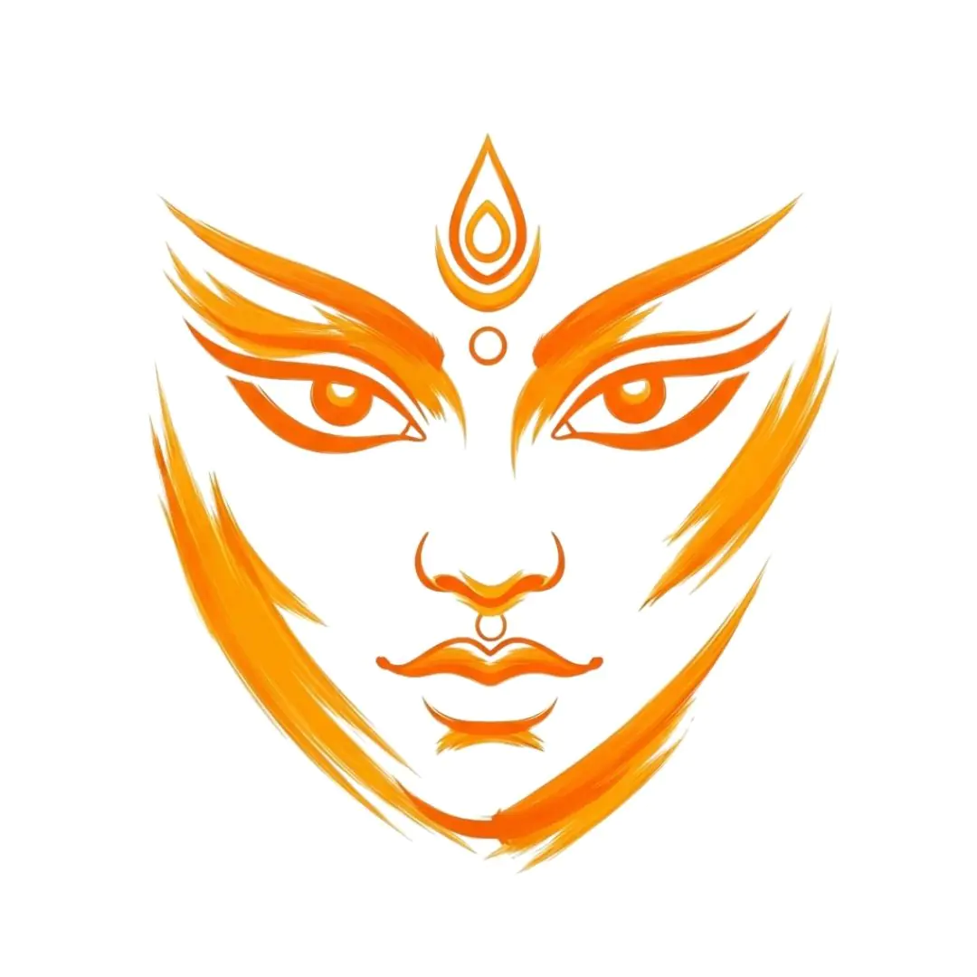 Radiant Goddess Face Illustration Spiritual Symbol Graphic