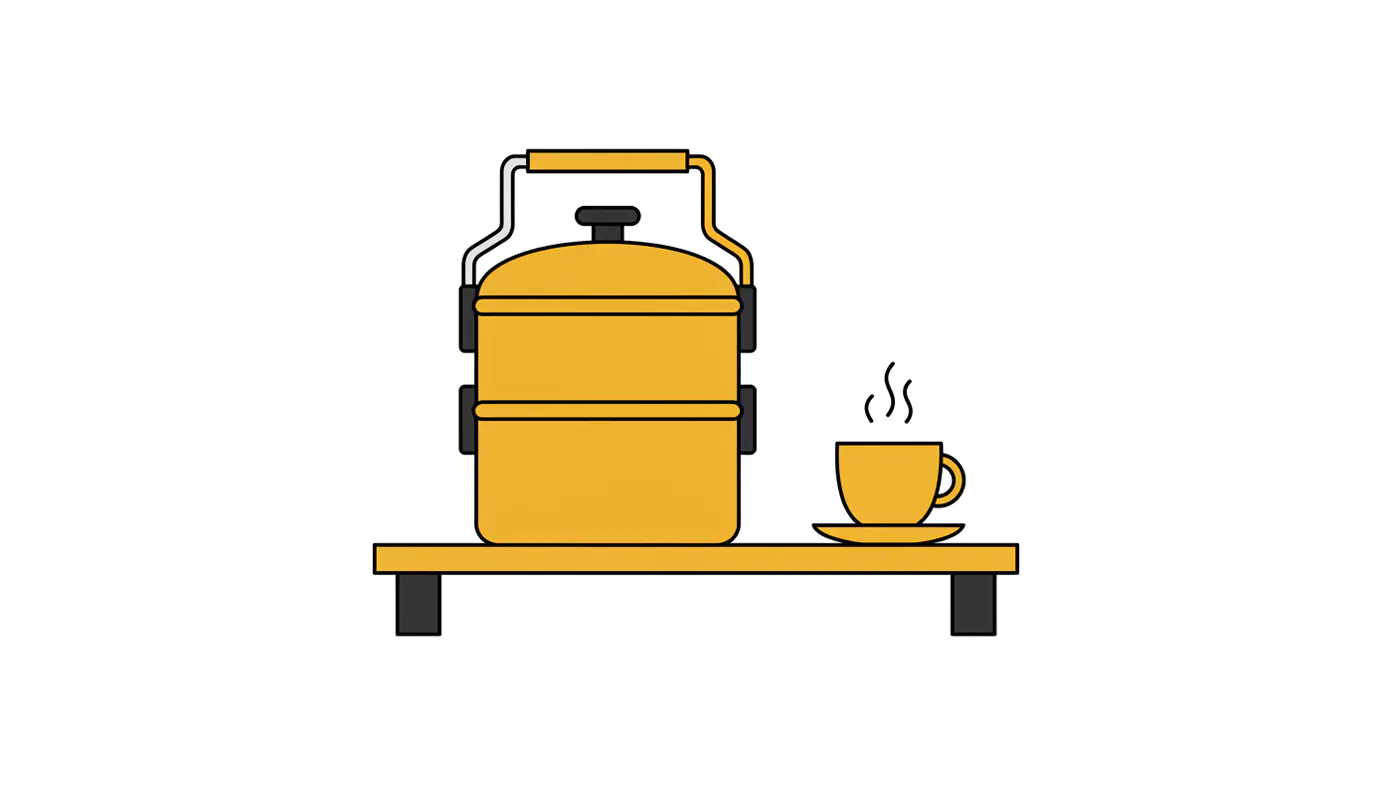 Minimalist Tiffin and Tea Vector