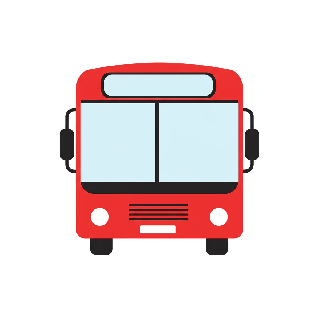 Bold Red City Bus Icon