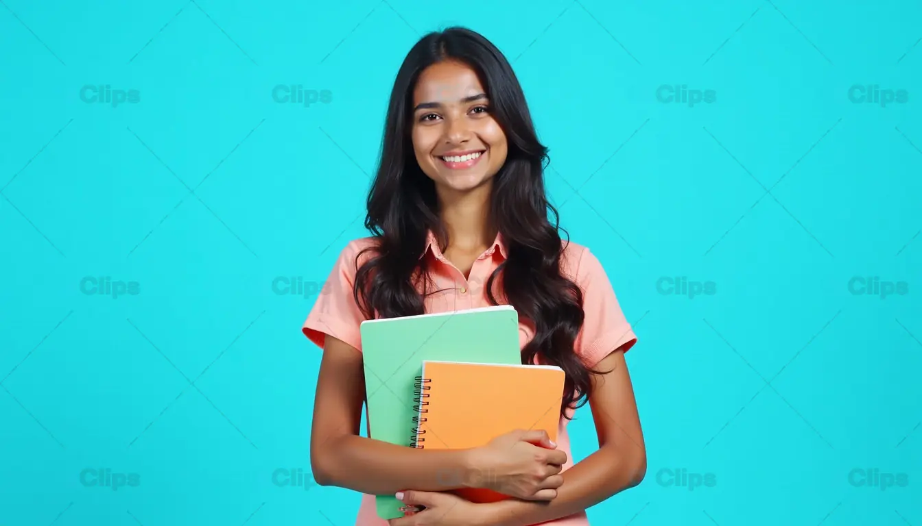 Smiling Student Holding Notebooks