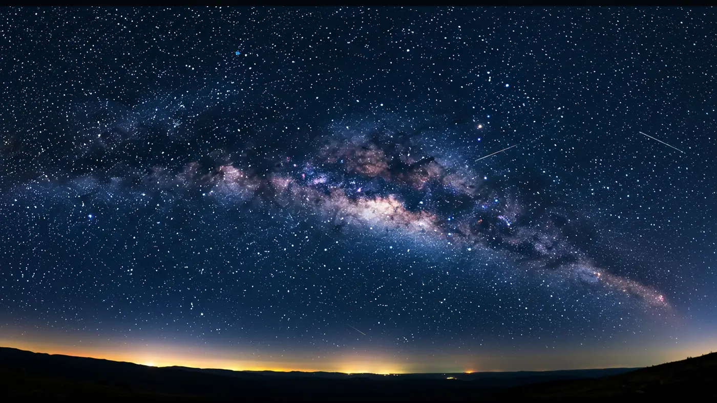Milky Way Galaxy Band with Shooting Stars – Thumbnail Background