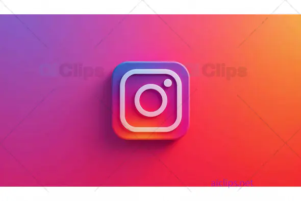 3D Instagram Icon with Gradient Background