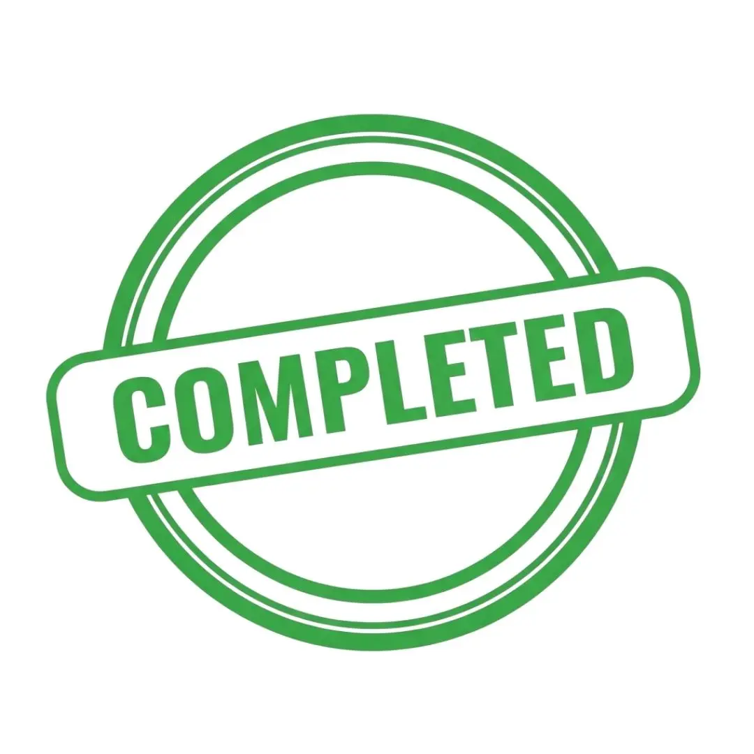 Green 'Completed' Rubber Stamp Task Approval Clipart PNG