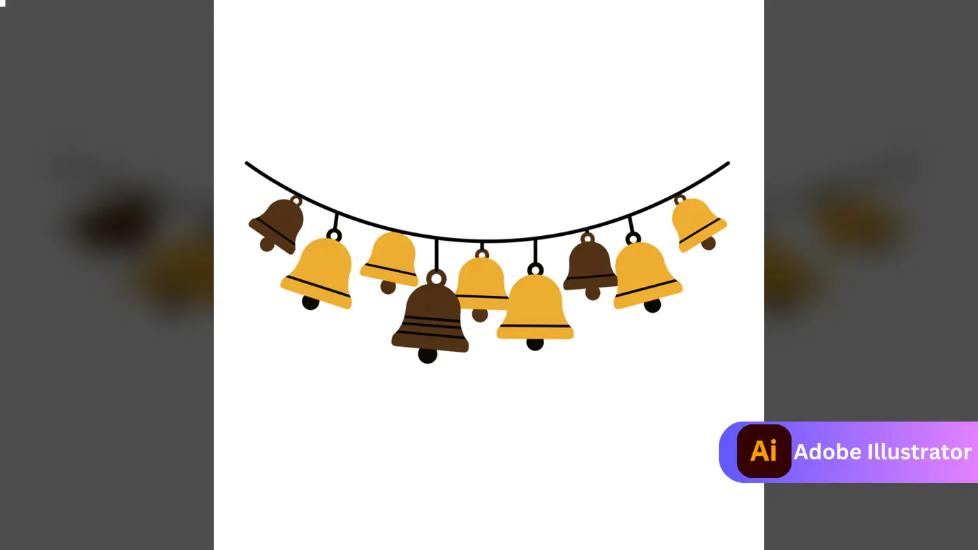 Festive Bell Garland Vector