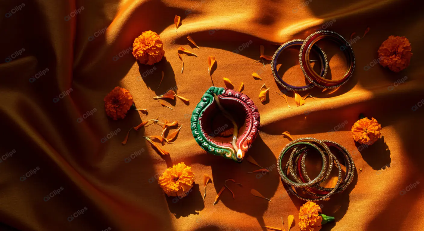 Vibrant Diwali Decorative Elements