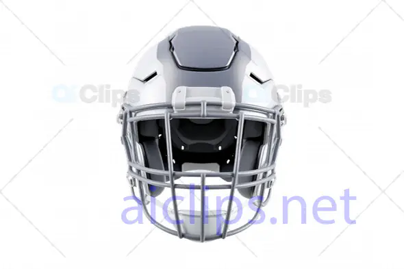 3D Front View American Football Helmet