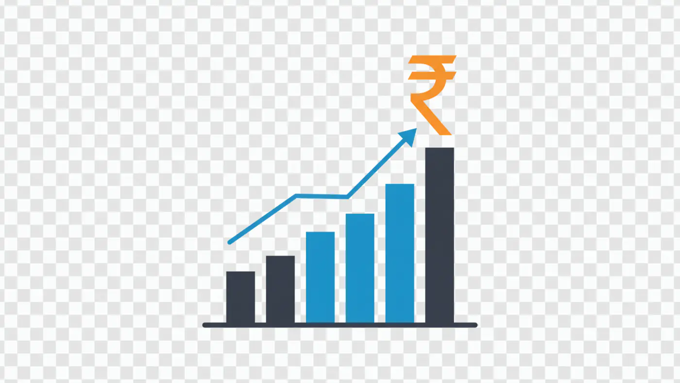 Indian Rupee Growth Chart Financial Graph PNG