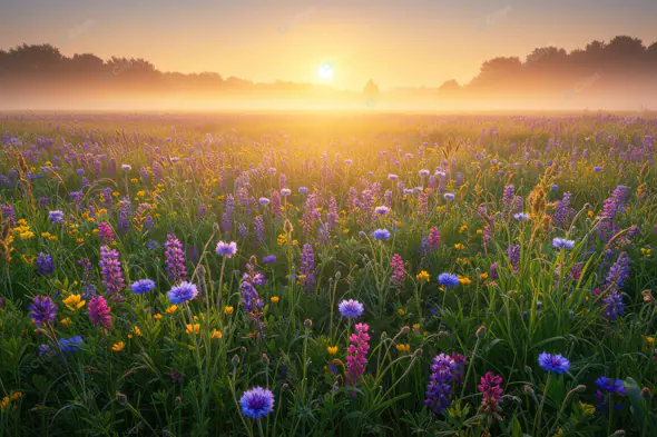 Radiant Wildflower Sunrise