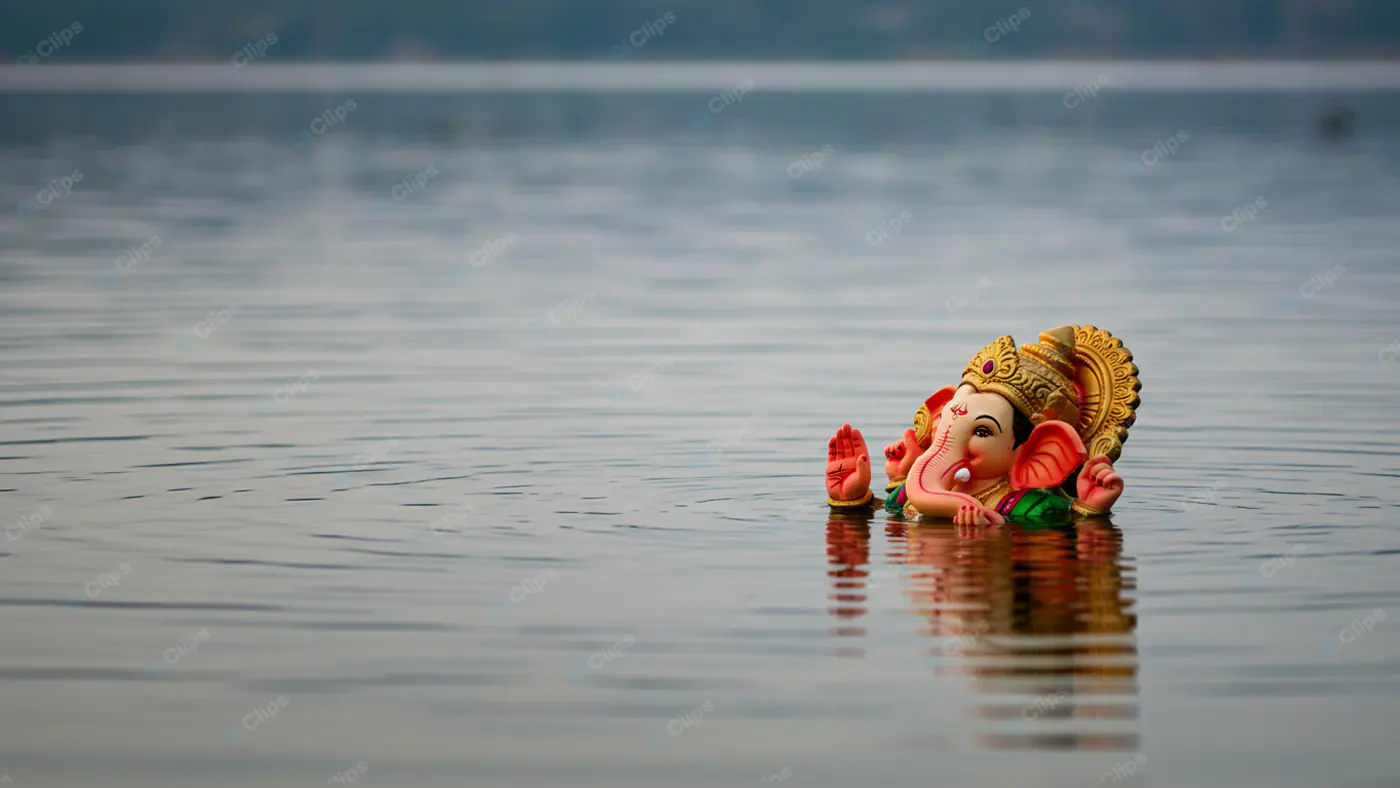 Ganesha Idol Immersion in Serene Waters