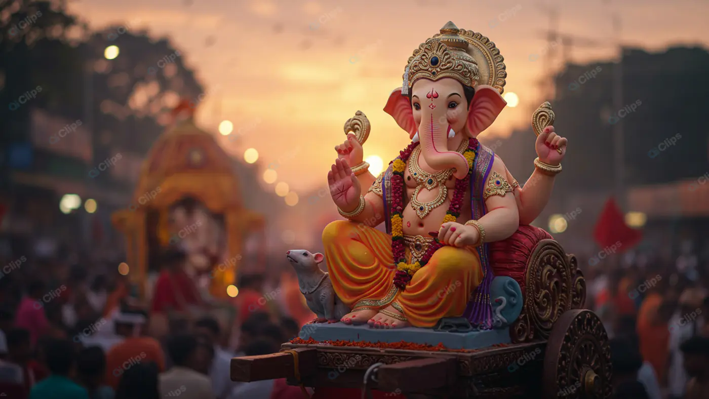 Ganesha's Golden Hour Procession