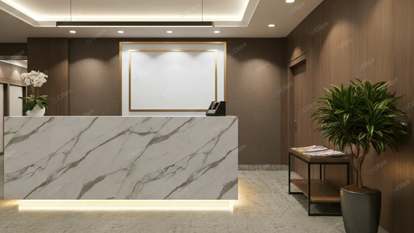 Luxurious Marble Reception Desk