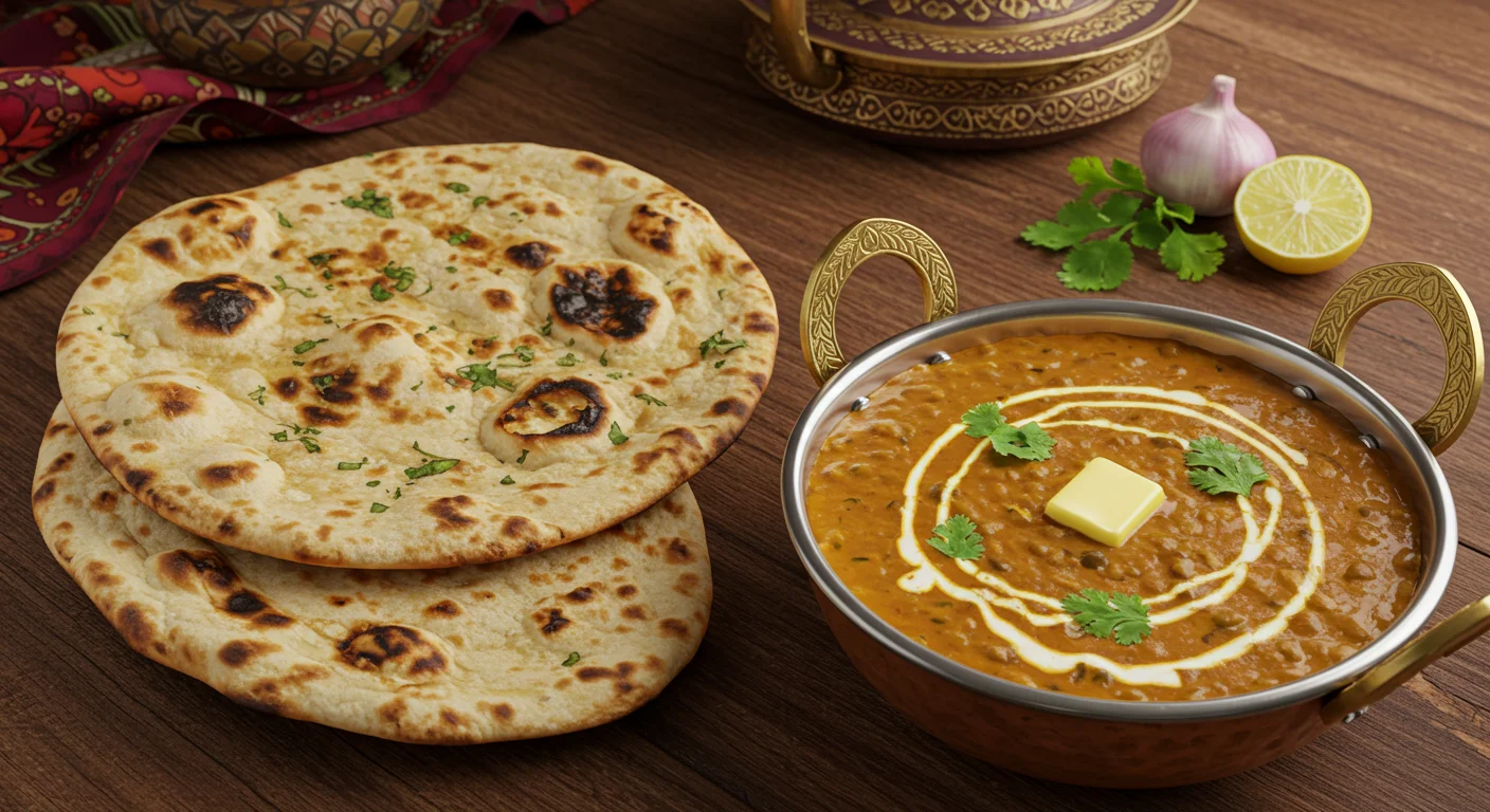 Authentic Dal Makhani with Butter Naan | Indian Food Photography | AIClips