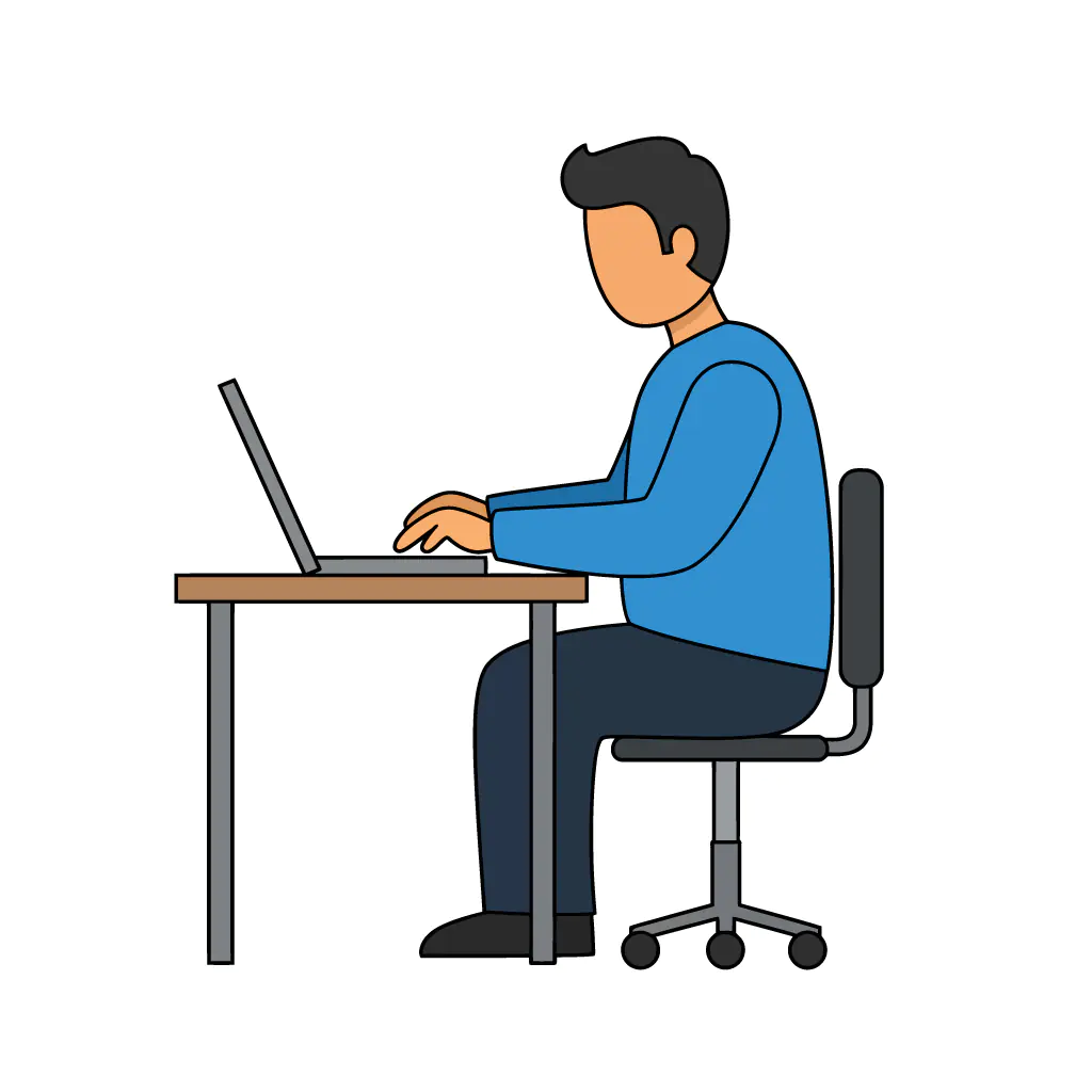 Minimalist Office Worker Vector