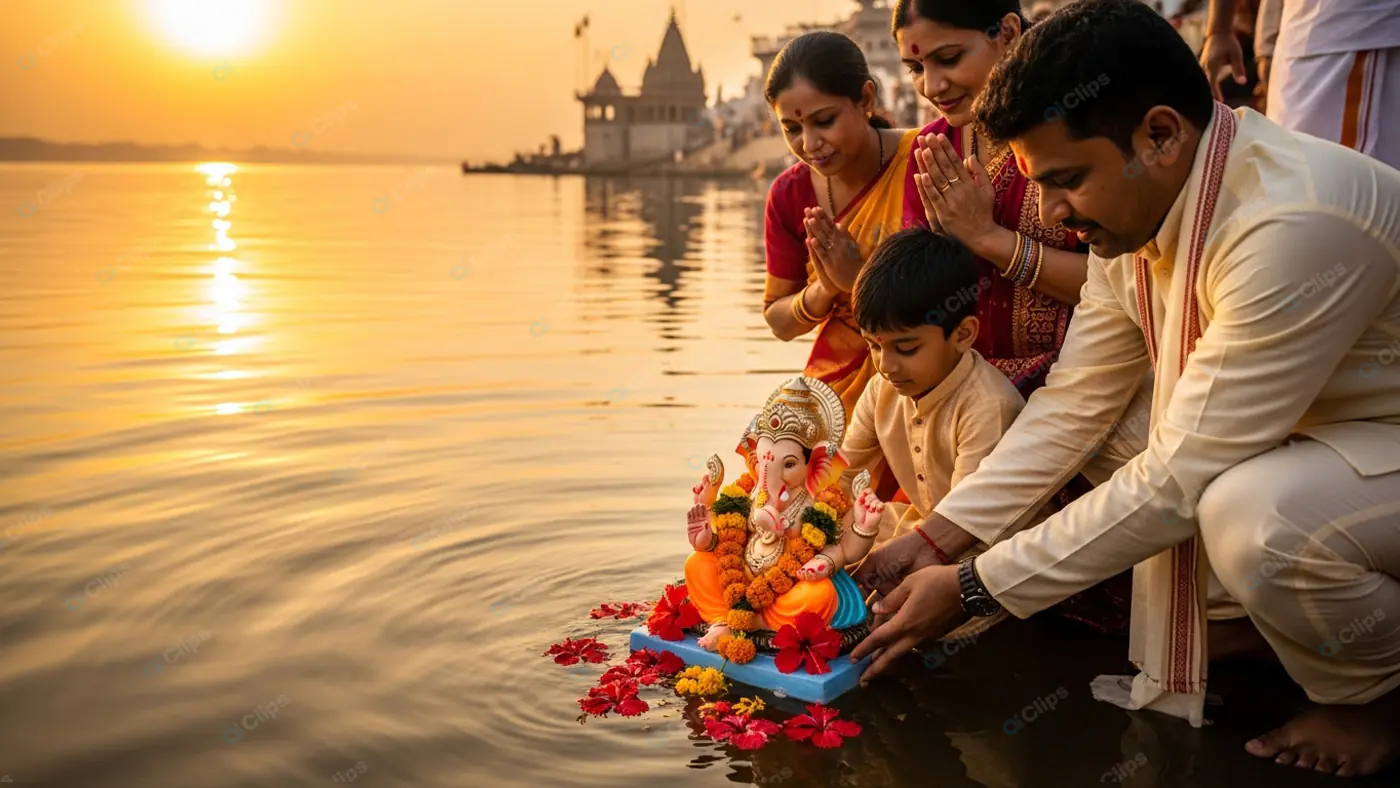 Ganesha Immersion Ritual at Sunrise