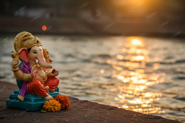 Ganesha Idol: Sunset Serenity