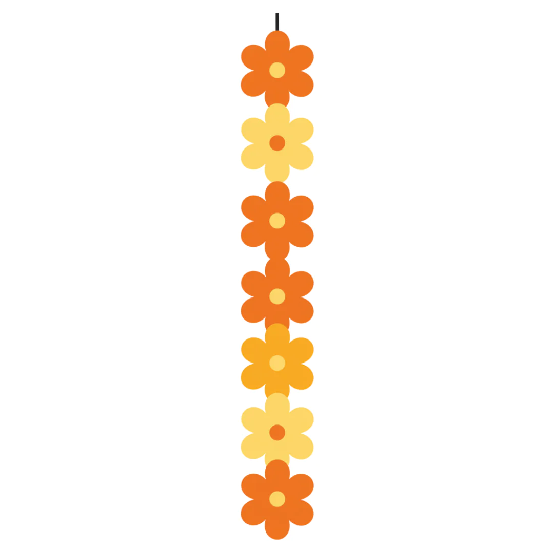Vertical Flower Chain Vector