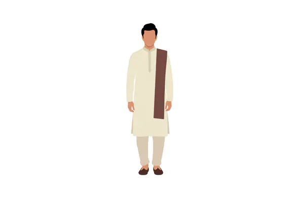 Minimalist Indian Traditional Attire Vector