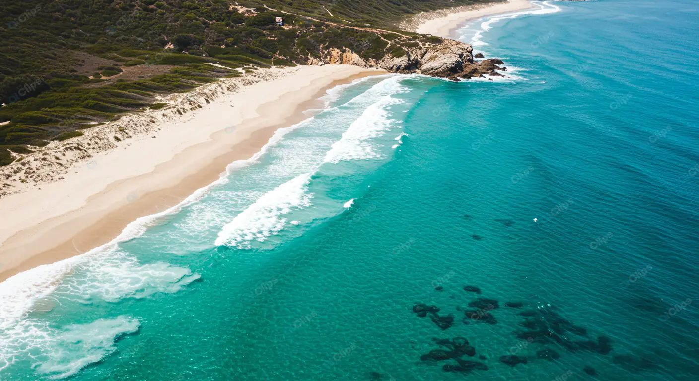 Pristine Coastal Aerial View