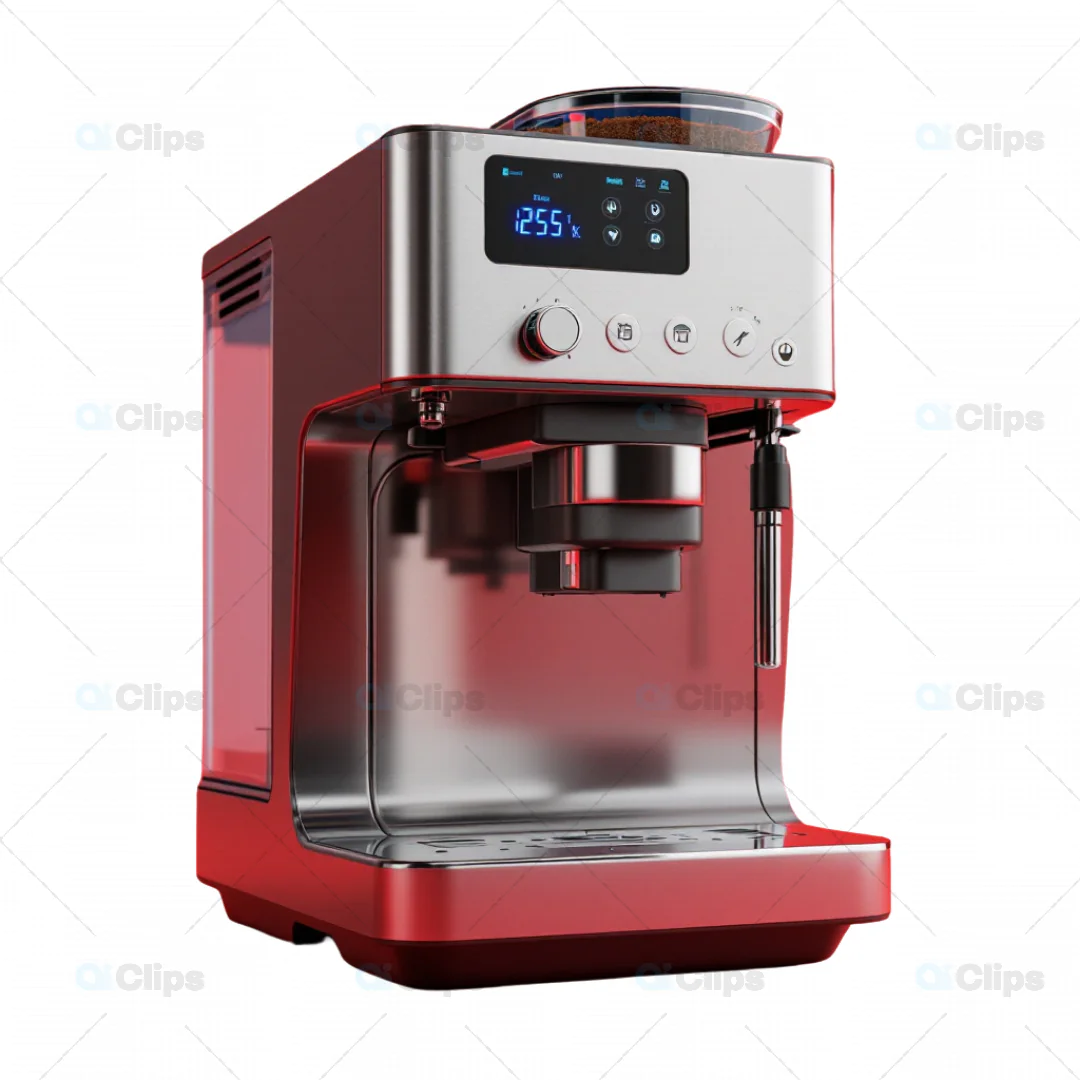 3D Modern Espresso Coffee Machine with LED Display