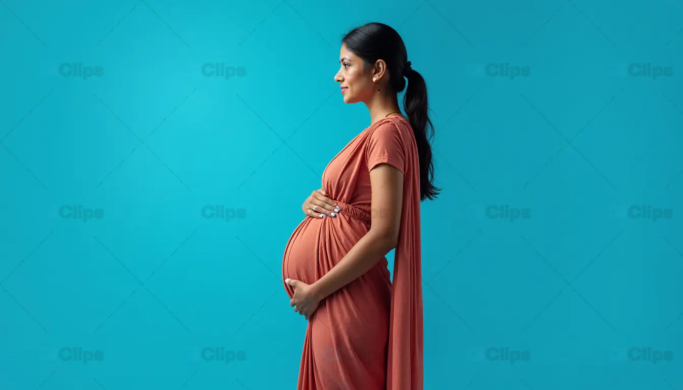 Pregnant Woman in Traditional Dress